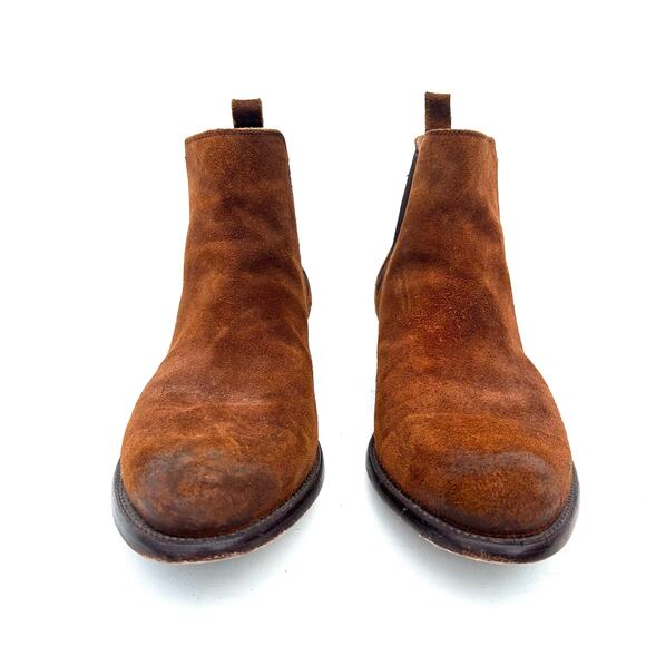 Tecovas The Chance Men’s Chelsea Boots Rust Suede Tan 10 EE Extra Wide - Picture 4 of 13